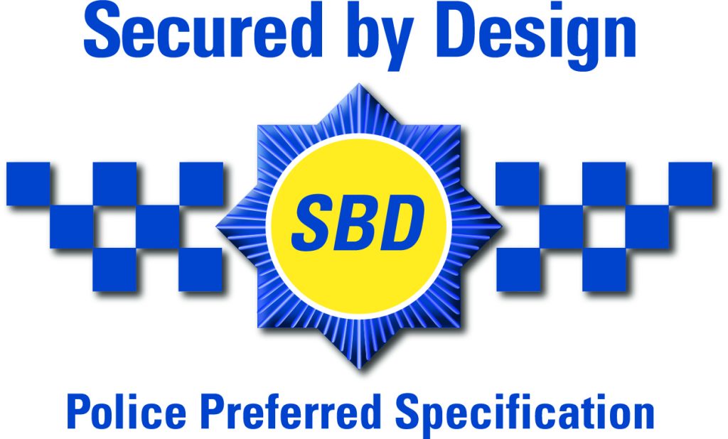 Secured by Design (SBD) police‑approved security accreditation logo